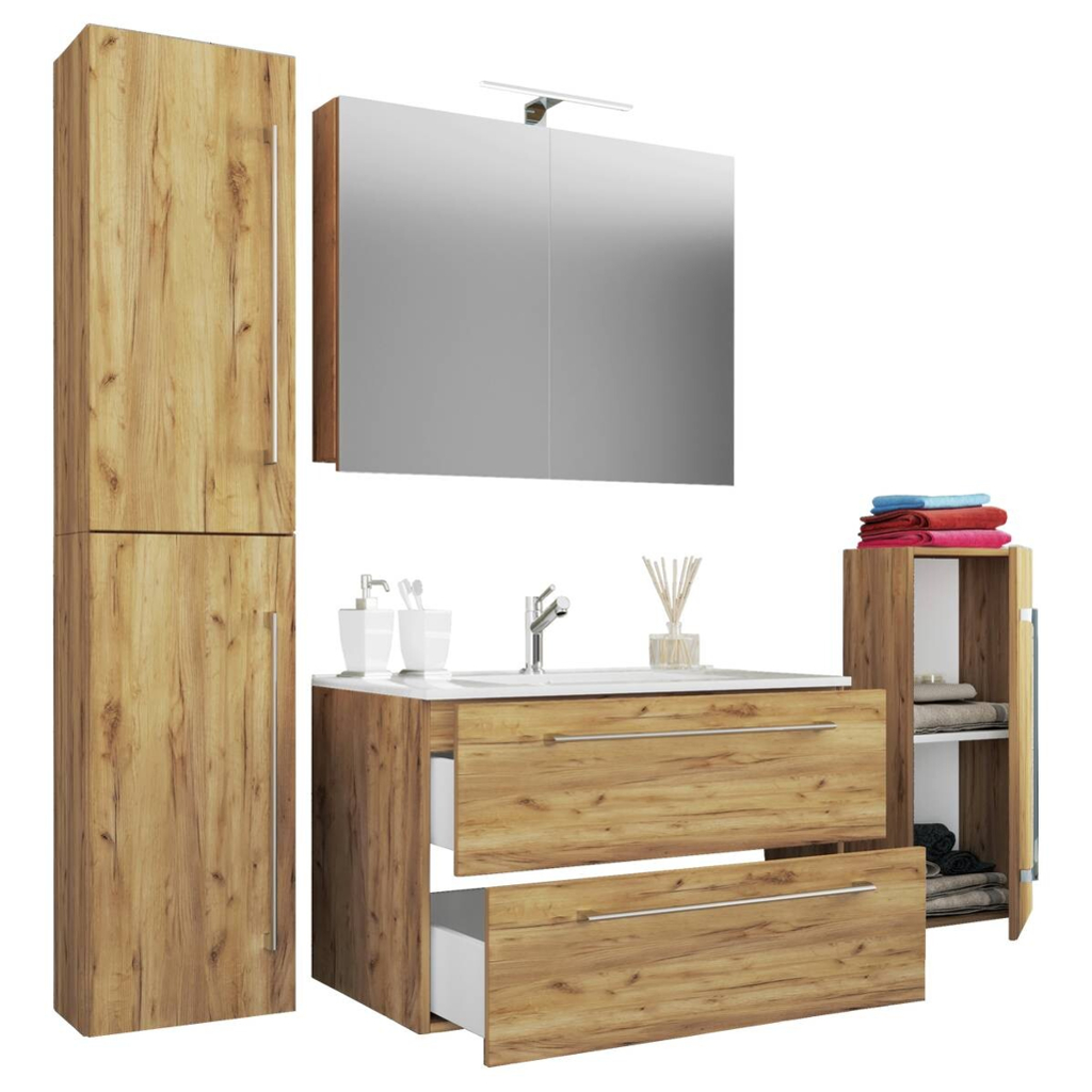 Waschplatz 5tlg-Badinos
Eiche Honig Nachbildung B/H/T: ca. 81x52x46 cm