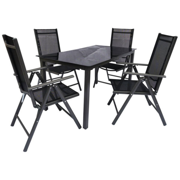 VCM Gartensitzgruppe Sonlas schwarz Glas VCM Gartensitzgruppe Sonlas schwarz Glas