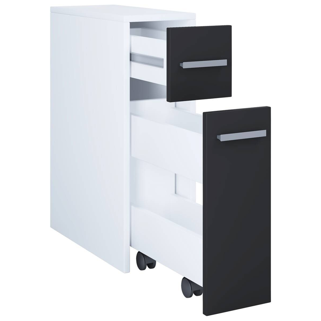 VCM Möbel Unterschrank Zalo weiß schwarz B/H/T: ca. 20x61x45 cm