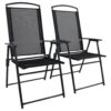 VCM Gartenstuhl-Set anthrazit Aluminium B/H/T: ca. 61x105x56 cm