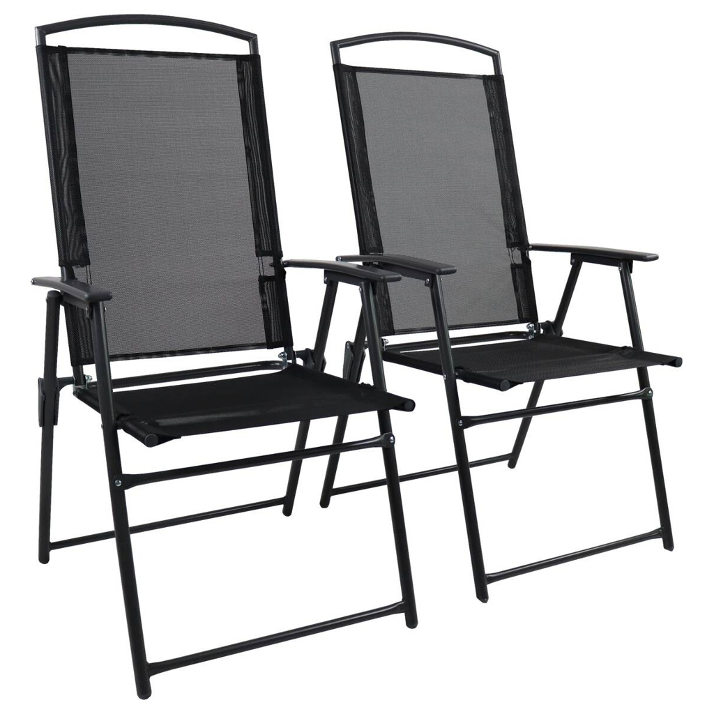 VCM Gartenstuhl-Set anthrazit Aluminium B/H/T: ca. 61x105x56 cm