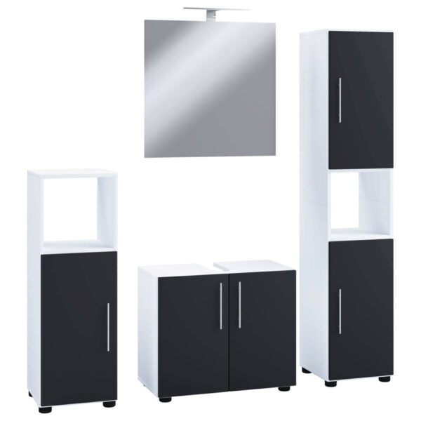 Badezimmer-Set 4tlg-Flandu
schwarz weiß B/H/T: ca. 60x51x46 cm