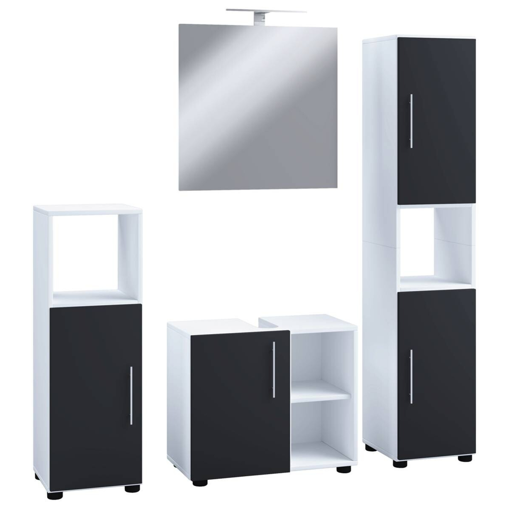 Badezimmer-Set 4tlg-Flandu
schwarz weiß