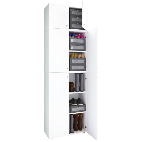 VCM Möbel Schuhschrank Lona weiß B/H/T: ca. 70x223x39 cm