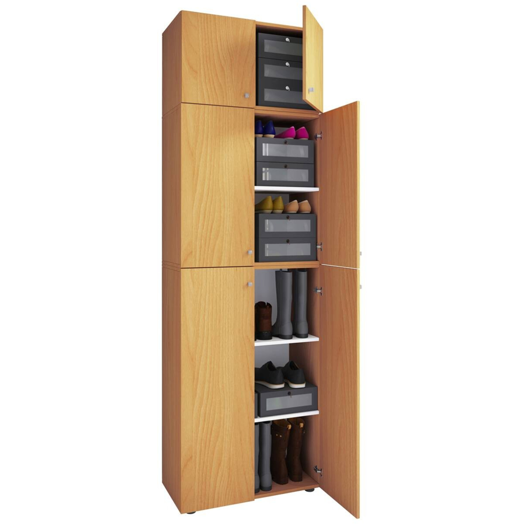 VCM Möbel Schuhschrank Lona buche weiß B/H/T: ca. 70x223x39 cm
