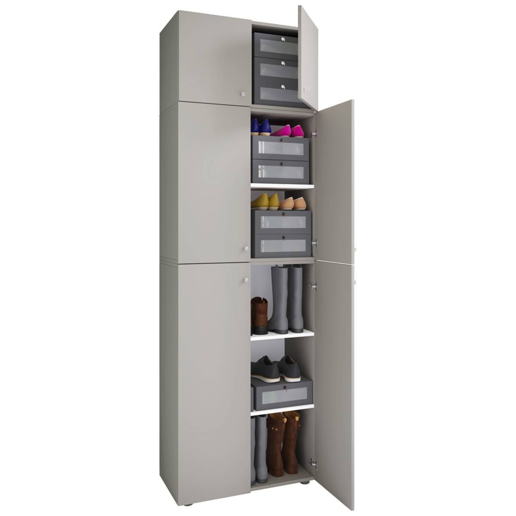 VCM Möbel Schuhschrank Lona grau weiß B/H/T: ca. 70x223x39 cm | 509742100