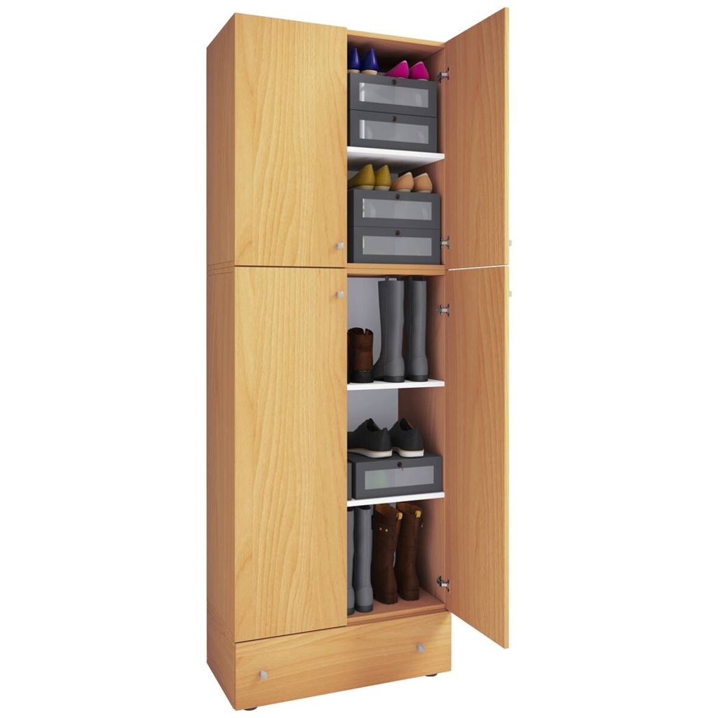 VCM Möbel Schuhschrank Lona buche weiß B/H/T: ca. 200x70x39 cm
