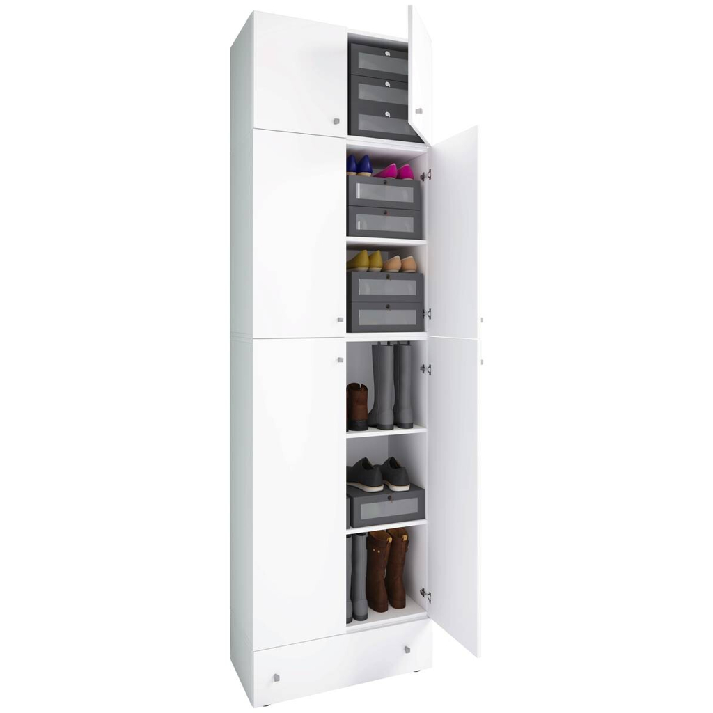 VCM Möbel Schuhschrank Lona weiß B/H/T: ca. 70x240x39 cm