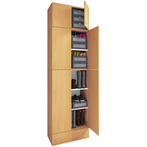 VCM Möbel Schuhschrank Lona buche Nachbildung weiß B/H/T: ca. 70x240x39 cm VCM Möbel Schuhschrank Lona buche Nachbildung weiß B/H/T: ca. 70x240x39 cm