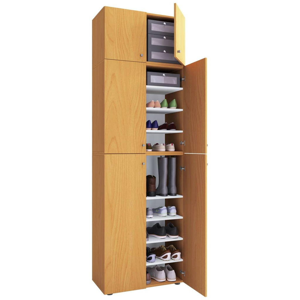 VCM Möbel Schuhschrank Lona buche Nachbildung weiß B/H/T: ca. 70x223x39 cm