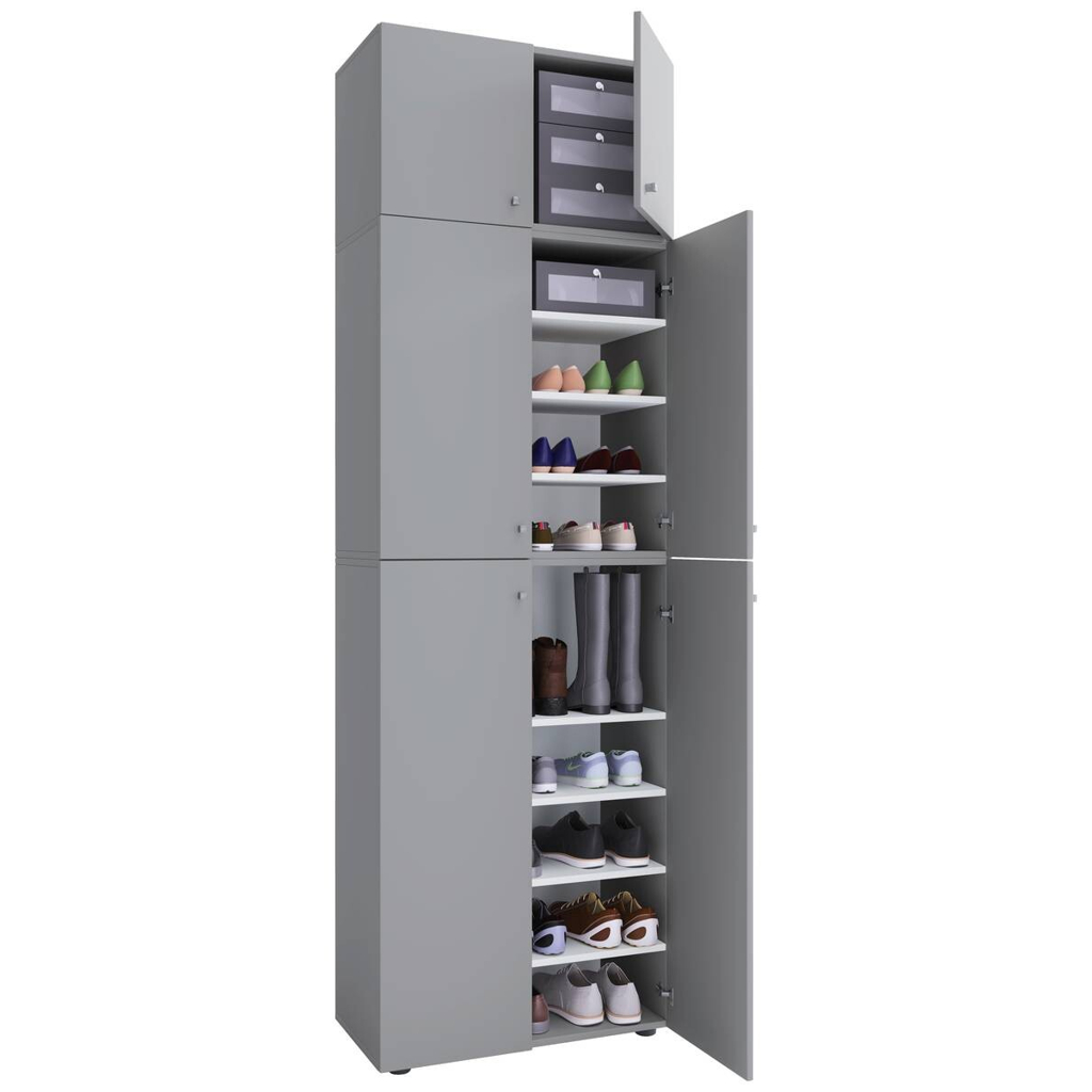 VCM Möbel Schuhschrank Lona grau weiß B/H/T: ca. 70x223x39 cm