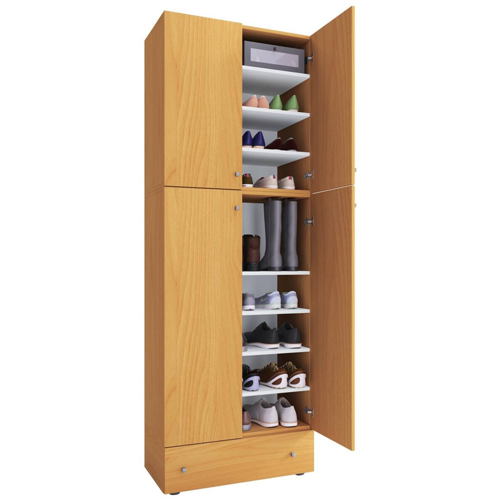 VCM Möbel Schuhschrank Lona buche Nachbildung weiß B/H/T: ca. 70x200x39 cm