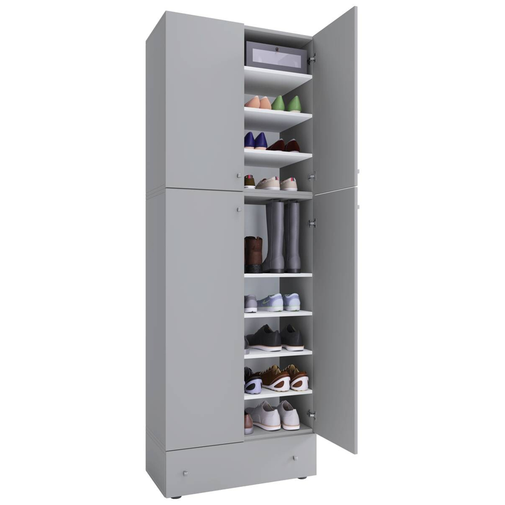 VCM Möbel Schuhschrank Lona grau weiß B/H/T: ca. 70x200x39 cm