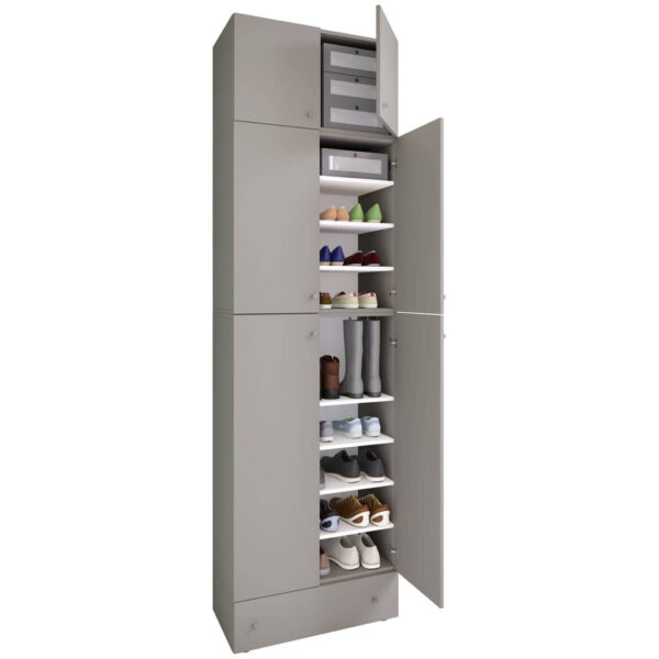VCM Möbel Schuhschrank Lona grau weiß B/H/T: ca. 70x240x39 cm