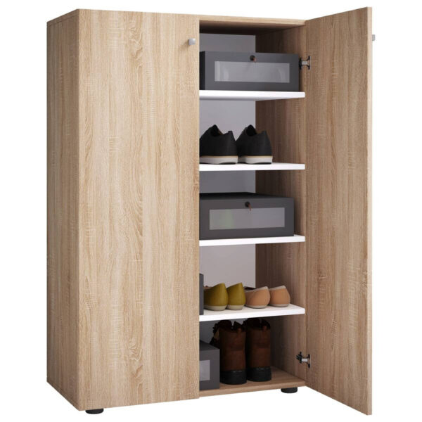 VCM Möbel Schuhschrank Lona Eiche Sonoma Nachbildung weiß B/H/T: ca. 70x110x39 cm