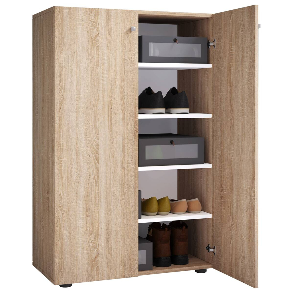 VCM Möbel Schuhschrank Lona Eiche Sonoma Nachbildung weiß B/H/T: ca. 70x110x39 cm