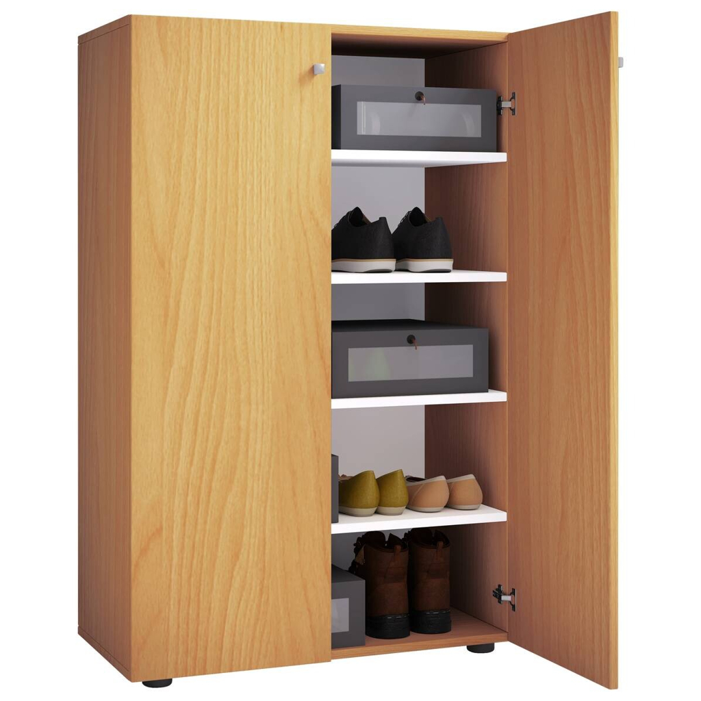 VCM Möbel Schuhschrank Lona buche Nachbildung weiß B/H/T: ca. 70x110x39 cm