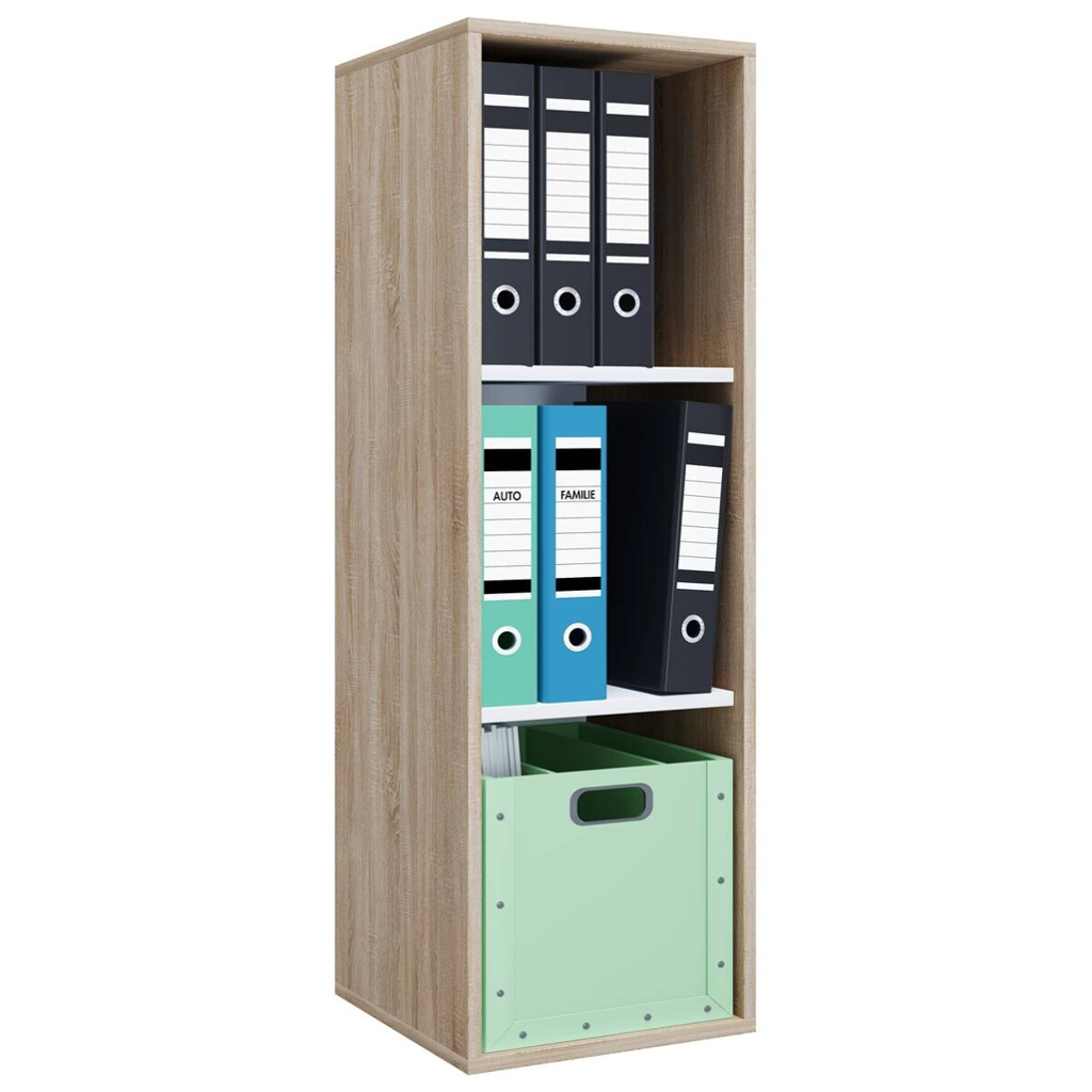 VCM Möbel Regal Lona I Eiche Sonoma Nachbildung weiß B/H/T: ca. 35x110x37 cm