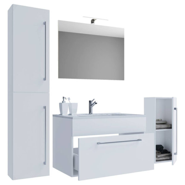 VCM Möbel Regal Lona I buche Nachbildung weiß B/H/T: ca. 35x183x37 cm