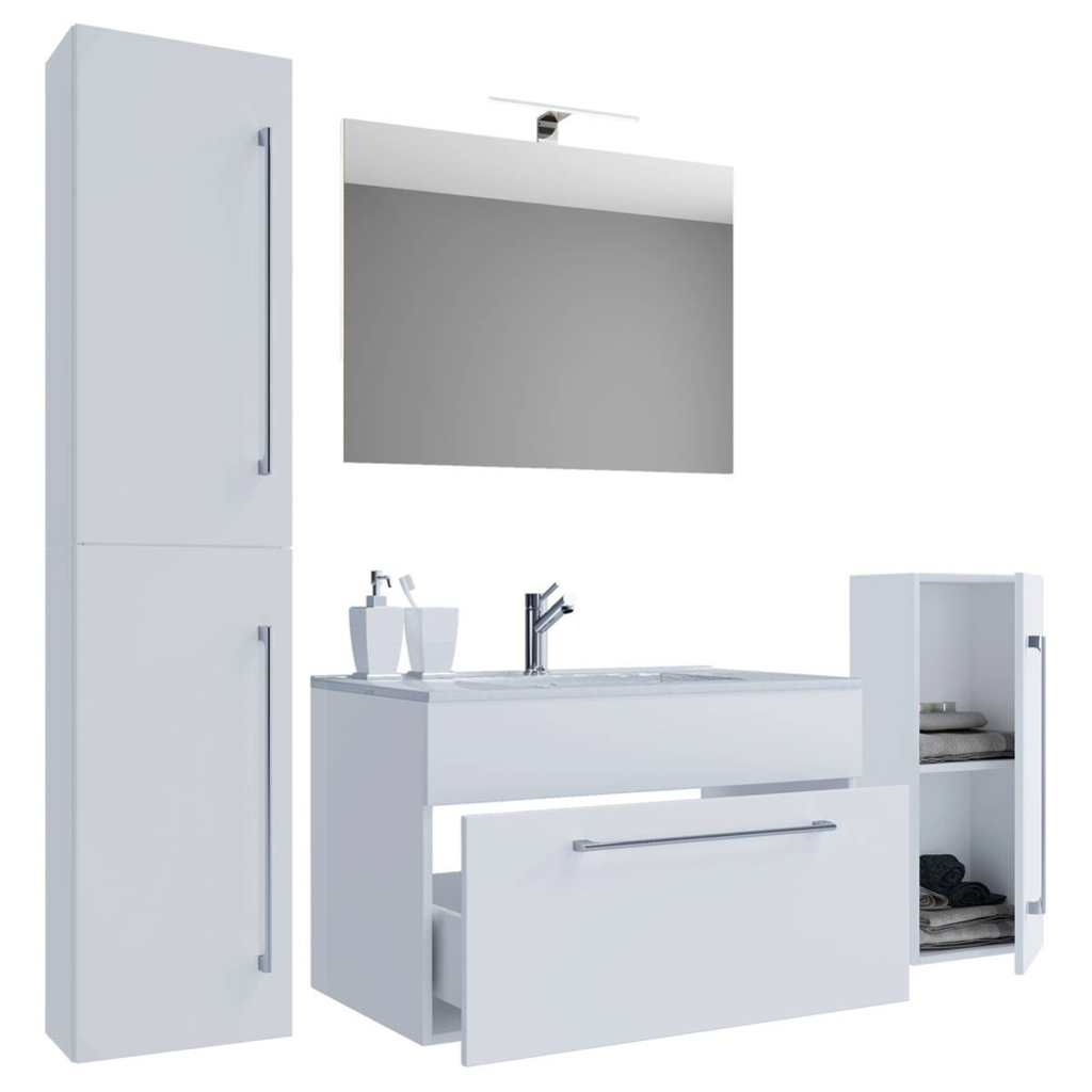 VCM Möbel Regal Lona I buche Nachbildung weiß B/H/T: ca. 35x183x37 cm