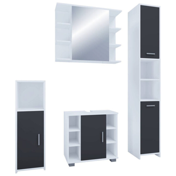 4051814417566 Badezimmer-Set Zalo
weiß schwarz B/H/T: ca. 140x180x30 cm