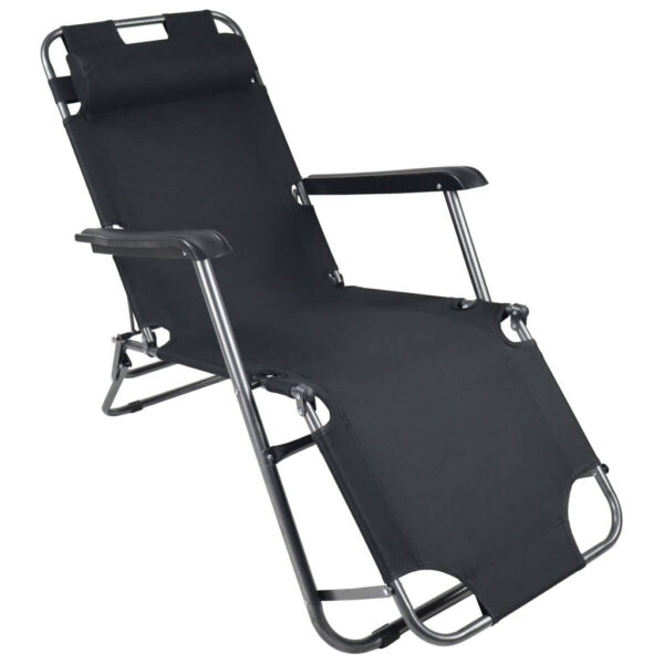 VCM Relaxliege Maltosa schwarz Stahl VCM Relaxliege Maltosa schwarz Stahl