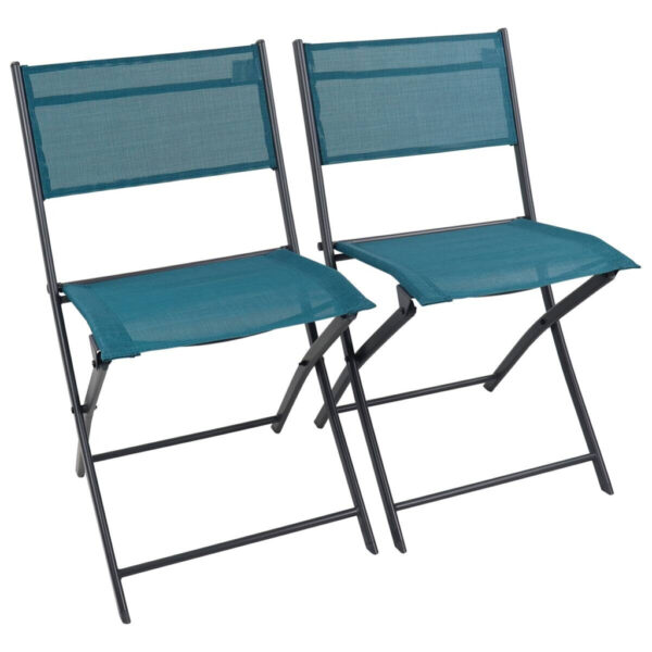 VCM Gartenstuhl 2er Set blau Stahl B/H/L: ca. 45x79x46 cm VCM Gartenstuhl 2er Set blau Stahl B/H/L: ca. 45x79x46 cm