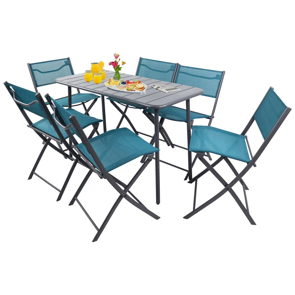 VCM Gartensitzgruppe Sumila türkis Textilene B/H/L: ca. 45x79x46 cm