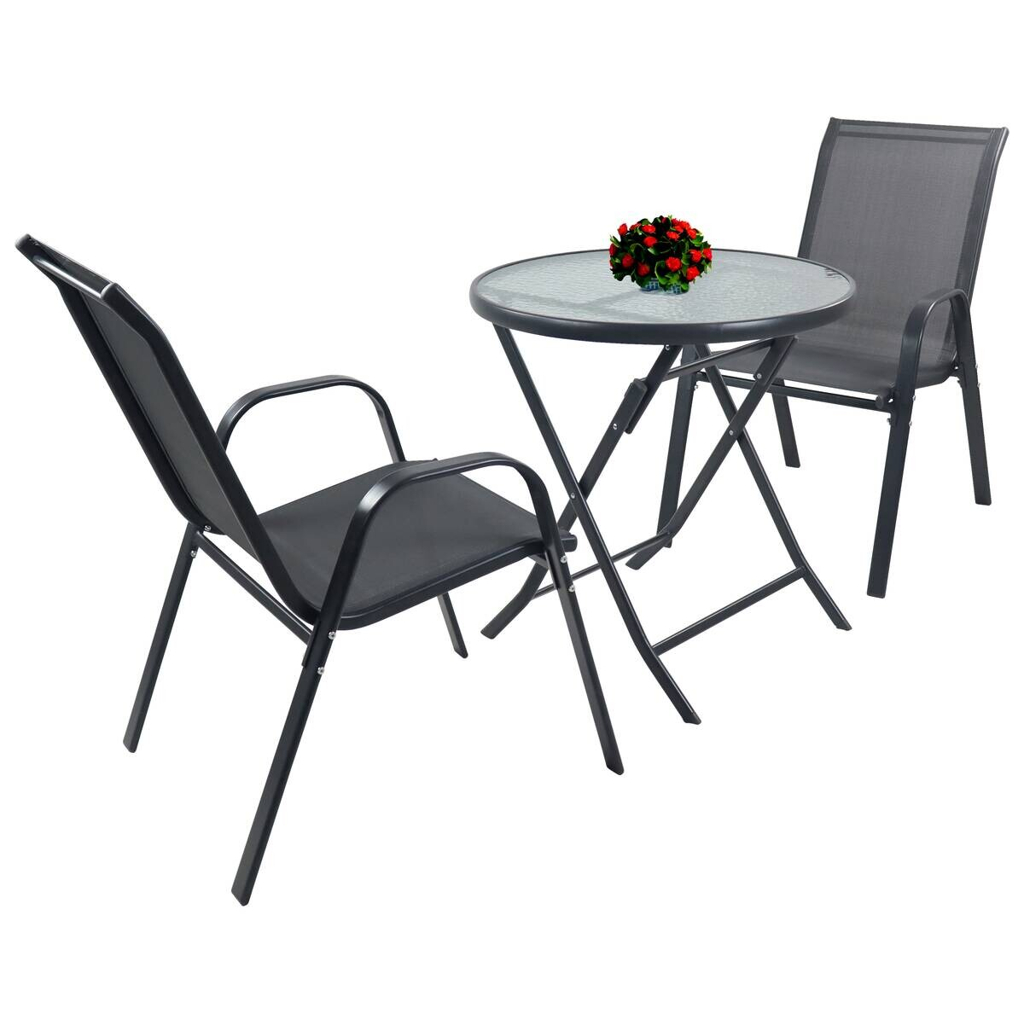VCM Gartensitzgruppe Sonlas anthrazit Glas B/H/L: ca. 70x89x70 cm
