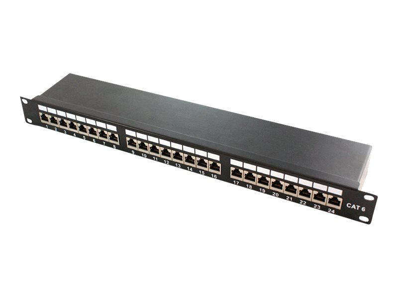 LogiLink Patch Panel – RJ – 45 X 24 – Schwarz, RAL 9005 – 1U – 48.3 cm (19″)