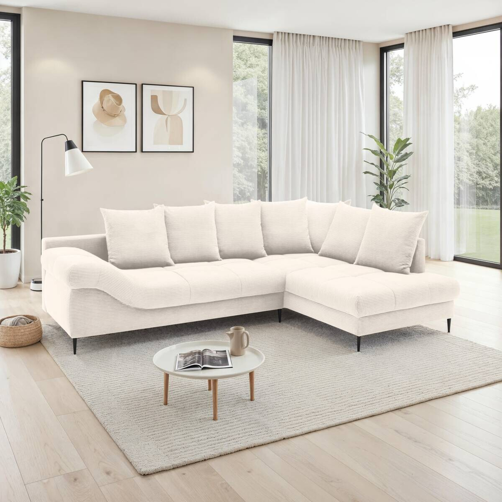 POCO Ecksofa mit Bettfunktion und Bettkasten natur Polyester B/H/T: ca. 191x92x106 cm