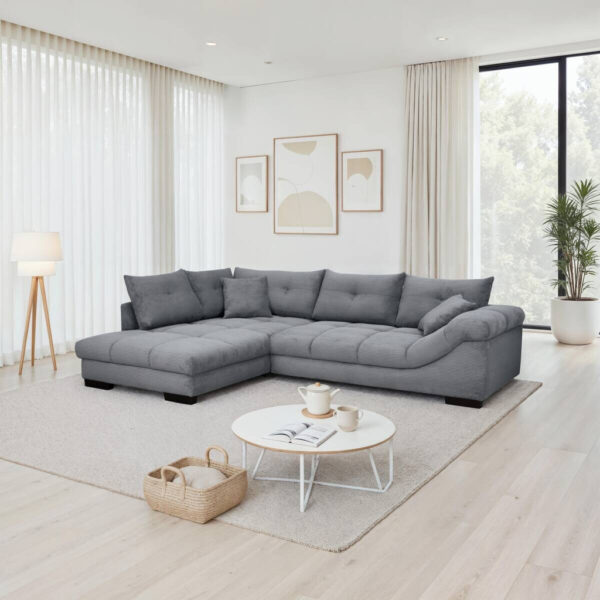 POCO Ecksofa stone Microfaser B/H/T: ca. 318x92x227 cm