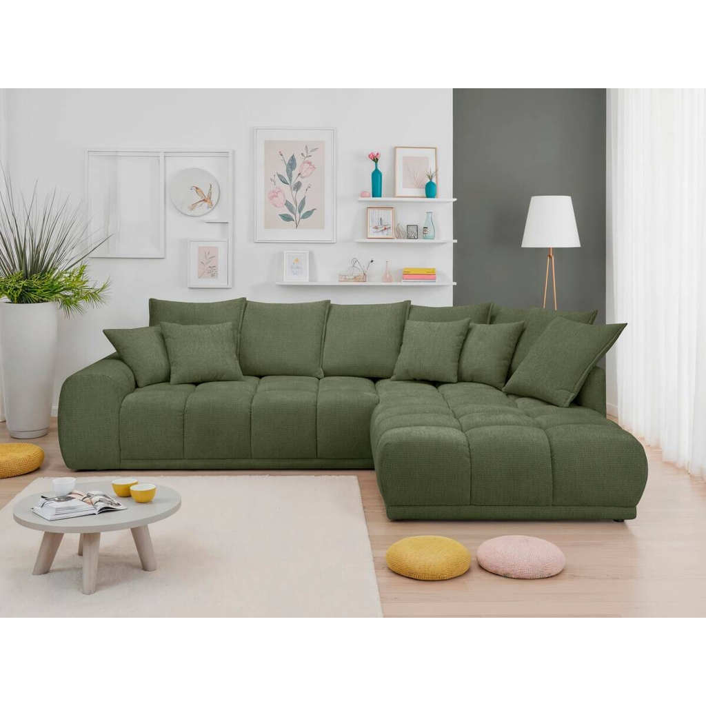 POCO Ecksofa grün Microfaser B/H/T: ca. 312x97x229 cm