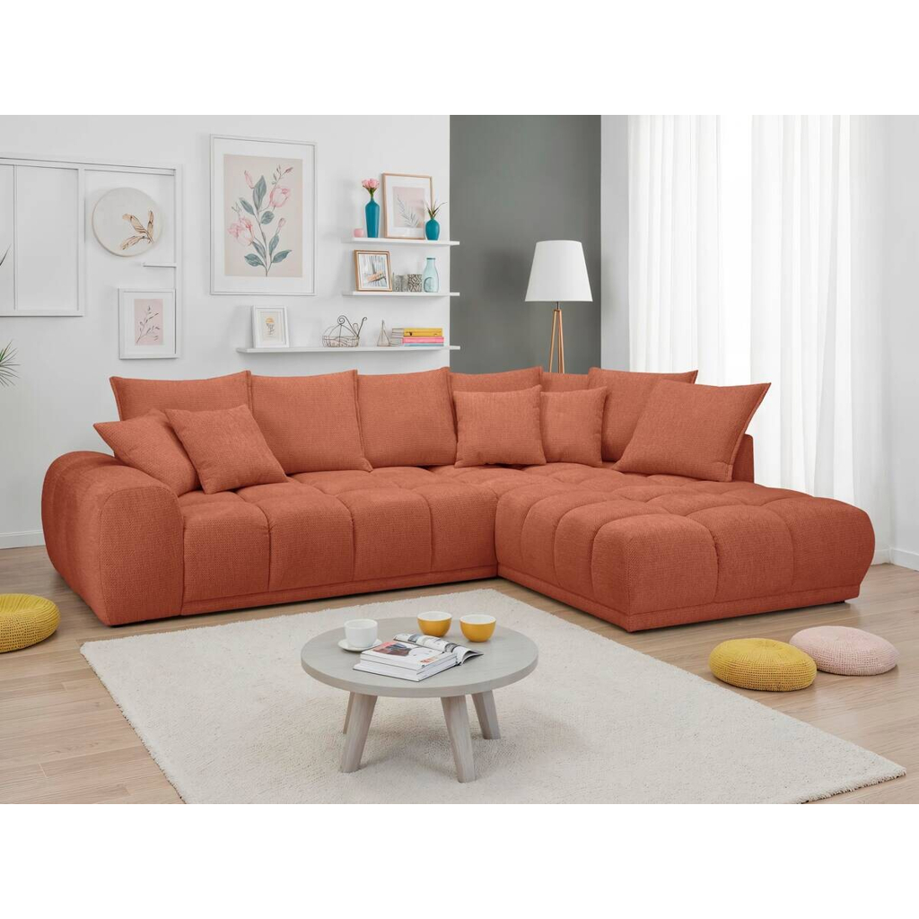 POCO Ecksofa rostfarbig Microfaser B/H/T: ca. 312x97x229 cm