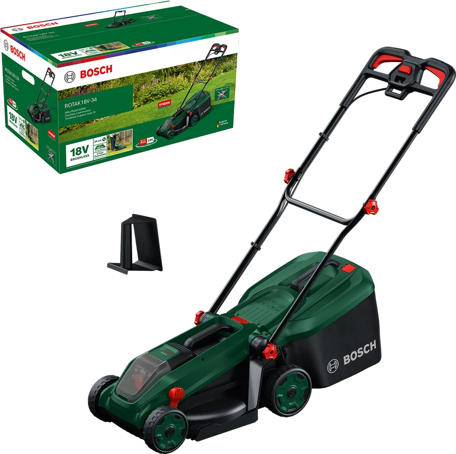 Bosch Rotak 18V – 34 Akku – Rasenmäher solo Akku – Rasenmäher ohne Akku und Ladegerät