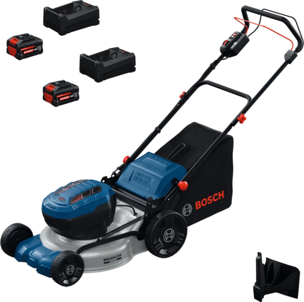 Bosch GRA18V2 – 46SP Akku – Rasenmäher Kit inkl. Zubehör Akku – Rasenmäher inkl. 2 Akkus und Ladegerät