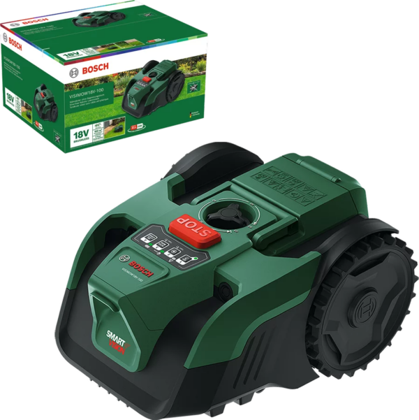 4053423706543-1 Bosch VISIMOW18V – 100 Akku – Mähroboter bis 100m² Akku – Mähroboter ohne Akku und Ladegerät