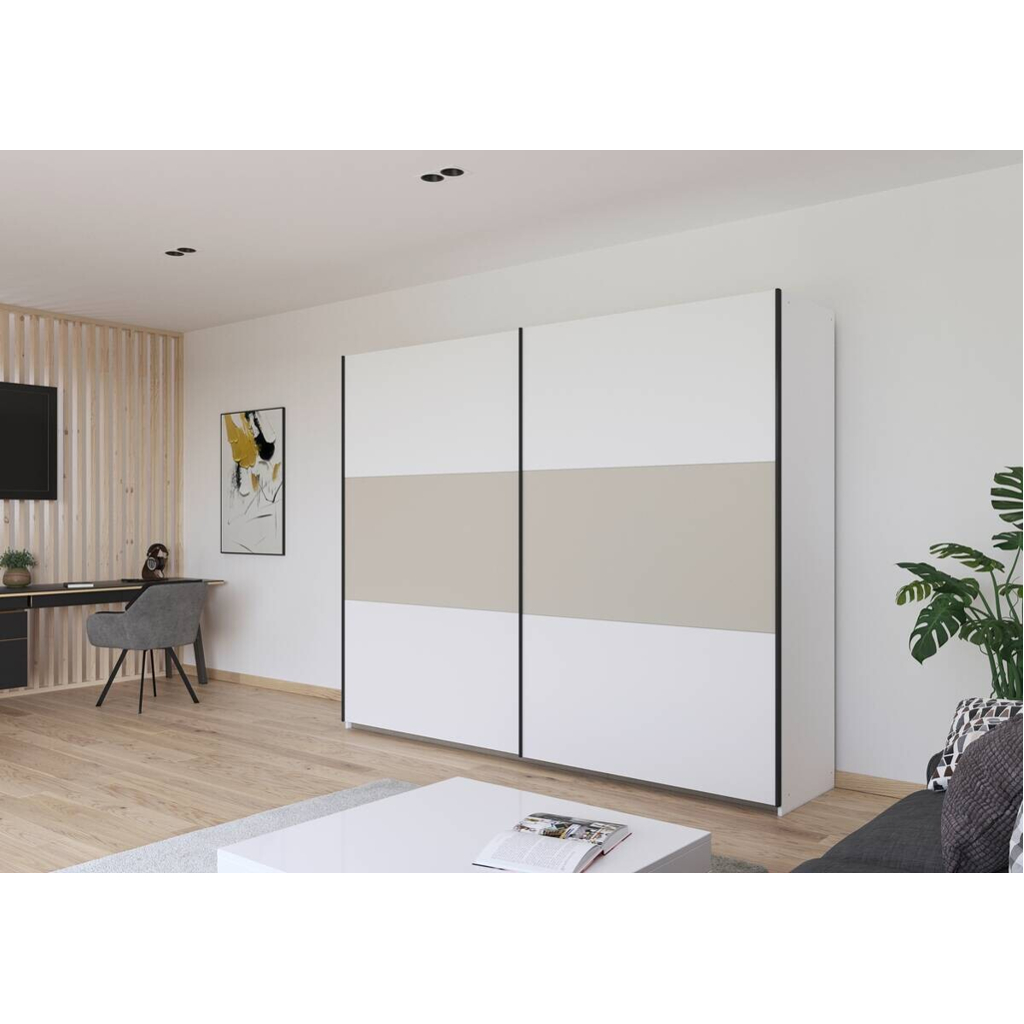 POCO Schwebetürenschrank Neo Alpinweiß B/H/T: ca. 261x210x59 cm