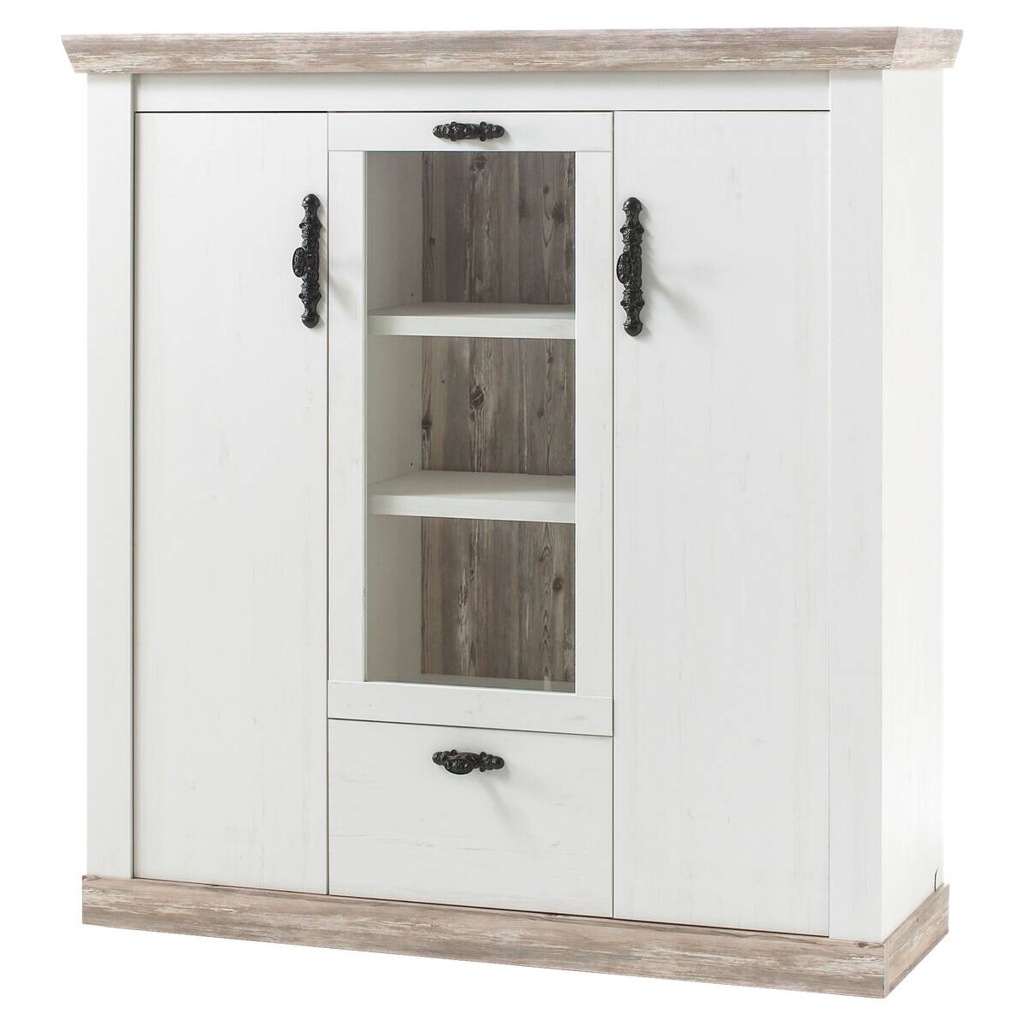 POCO Highboard Florenz weiß Pinie B/H/T: ca. 139x146x44 cm