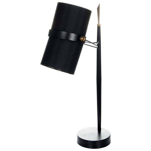 4056216916181 Kayoom Tischleuchte Novum 110
schwarz silber Metall Stoff B/H/T: ca. 25x69x29 cm E27 1 Brennstellen