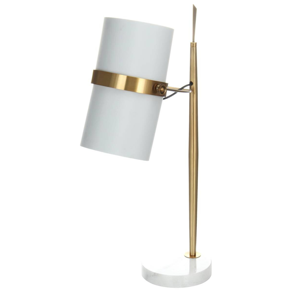 Kayoom Tischleuchte Novum 210
weiß gold Metall Marmor B/H/T: ca. 25x69x29 cm E27 1 Brennstellen