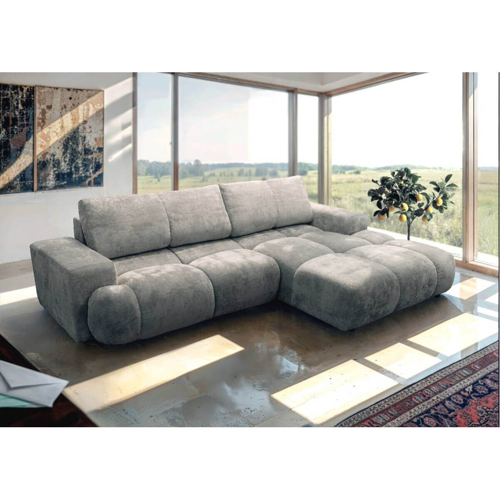 POCO Ecksofa mit Bettfunktion grau Microfaser B/H/T: ca. 288x69x187 cm