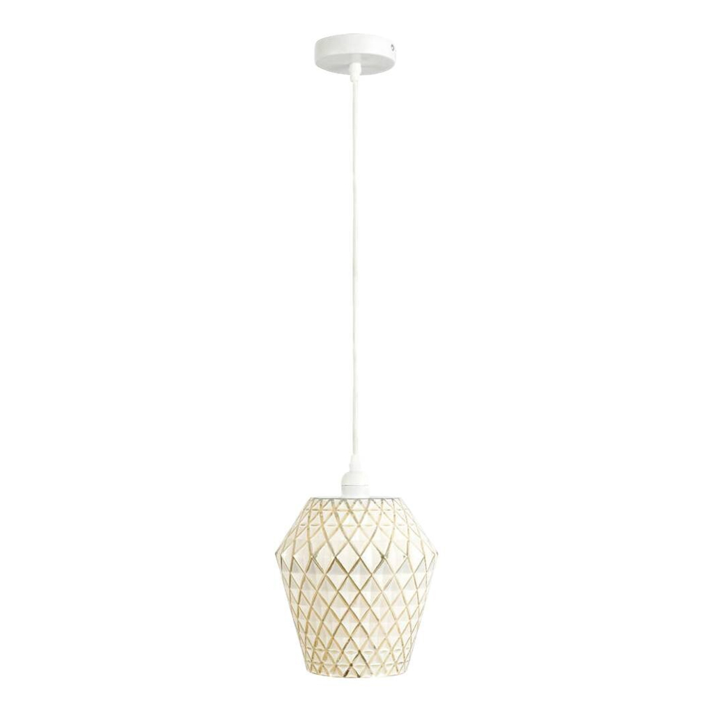 Kayoom Pendelleuchte Lumi
weiß gold Glas B/H/L: ca. 20x27x20 cm E27 1 Brennstellen