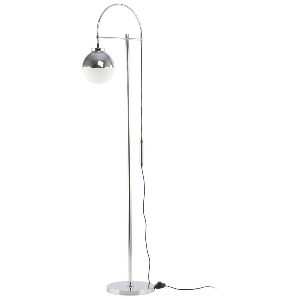 Kayoom Stehlampe Lavina 125
weiß silber Glas Eisen B/H/T/D: ca. 44x160x44x44 cm E27 1 Brennstellen