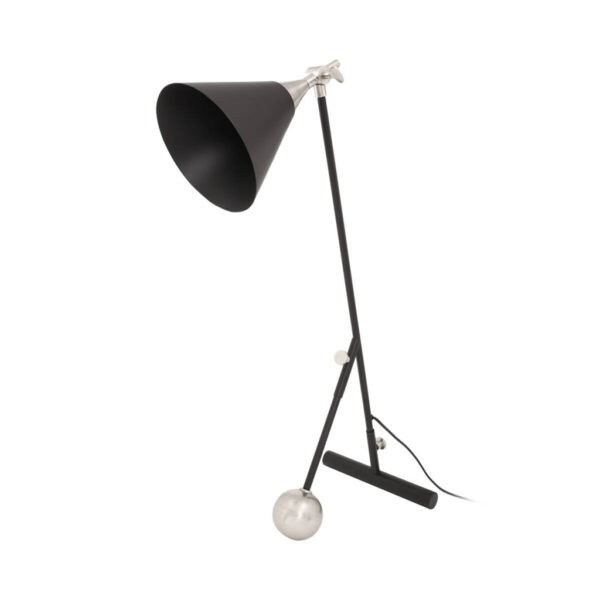 4063074396208 Kayoom Tischleuchte
silber schwarz Messing Eisen Aluminium B/H/L: ca. 16x76x50 cm E27 1 Brennstellen