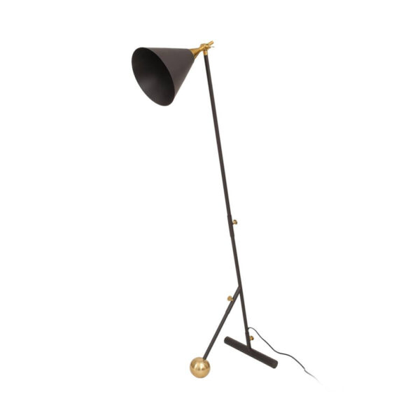 Kayoom Stehlampe
gold schwarz Aluminium Messing Eisen B/H/L: ca. 32x144x59 cm E27 1 Brennstellen