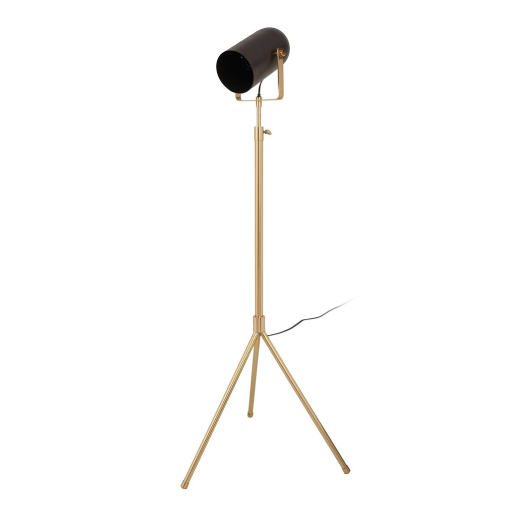 Kayoom Stehlampe
gold schwarz Messing Stahl Eisen B/H/L: ca. 53x163x27 cm E27 1 Brennstellen