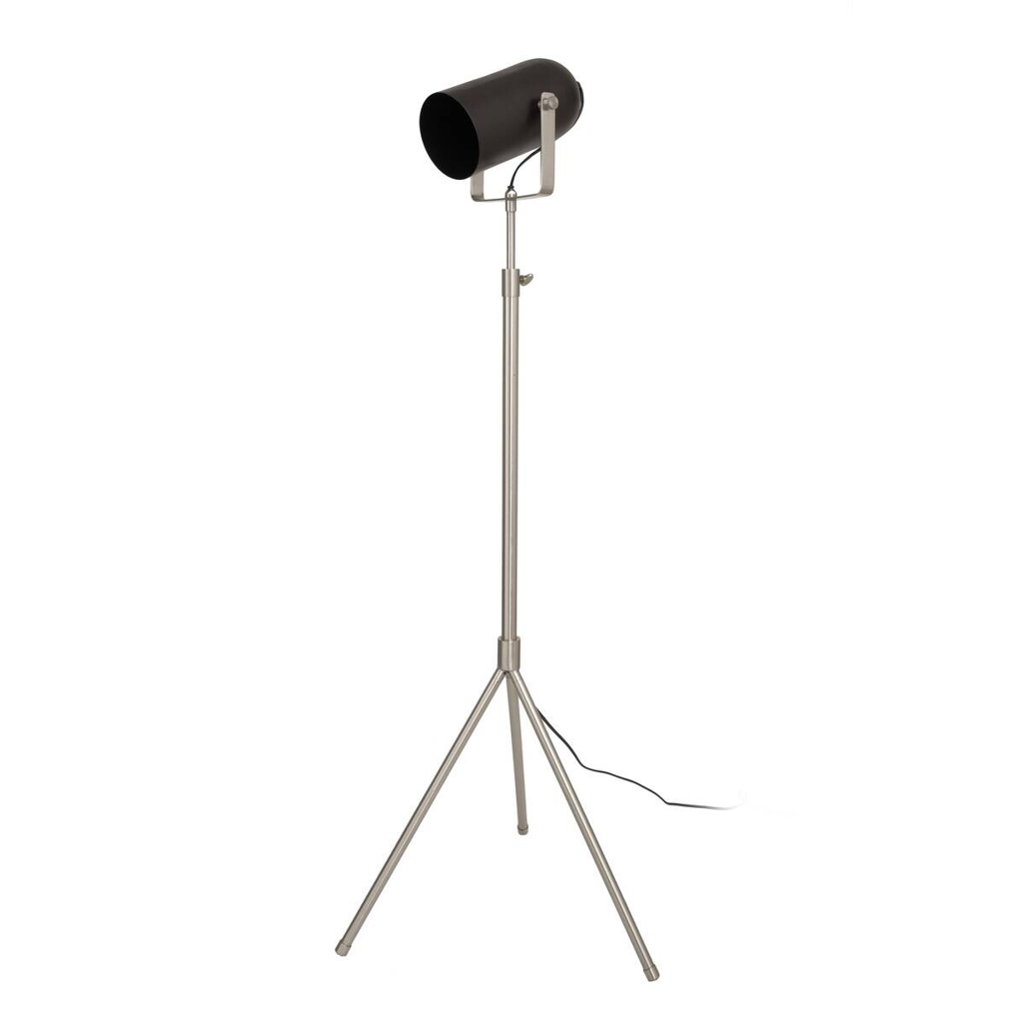 Kayoom Stehlampe
schwarz silber Stahl Messing Eisen B/H/L: ca. 53x163x27 cm E27 1 Brennstellen