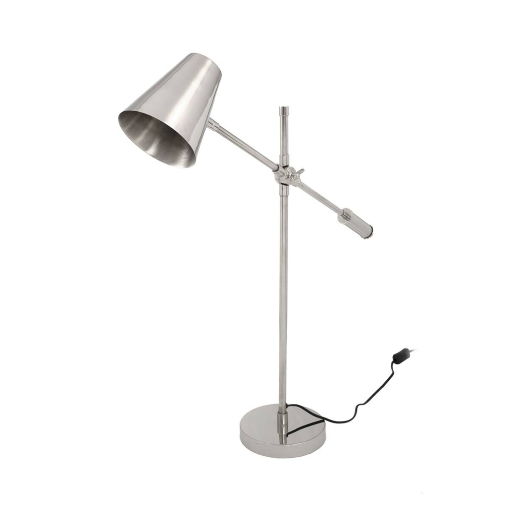 Kayoom Tischleuchte
silber Stahl Eisen Messing B/H/L: ca. 18x74x68 cm E27 1 Brennstellen
