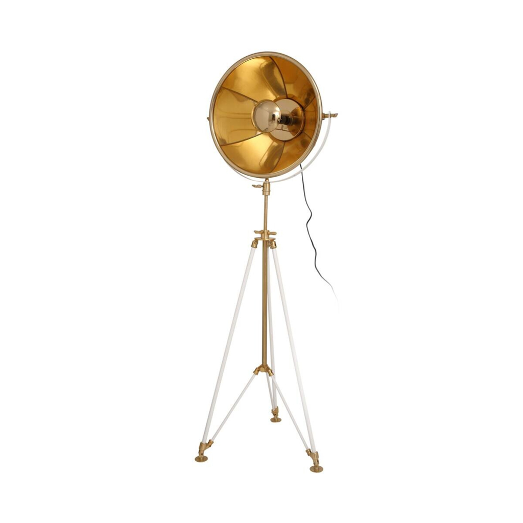 Kayoom Stehlampe
weiß beige gold Stahl Aluminium Baumwolle B/H/L: ca. 57×159,5×53 cm E27 1 Brennstellen